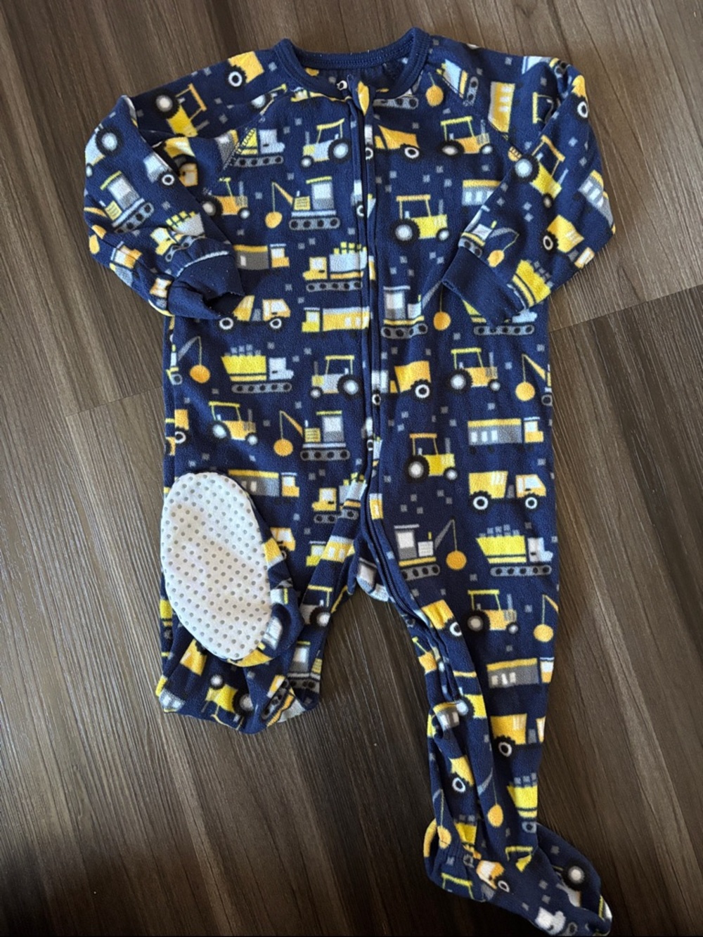 Navy Blue Construction Fleece One-Piece for Kids